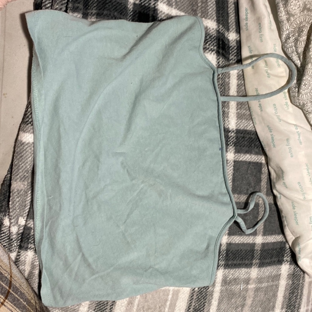 Dark teal crop tank top